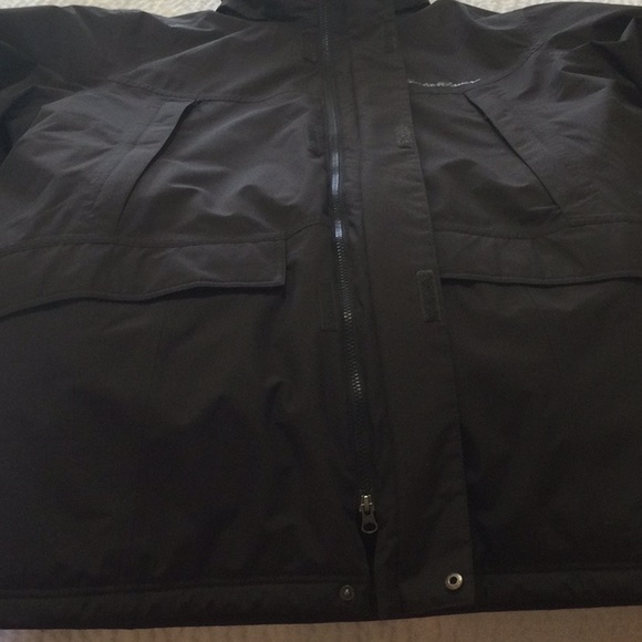 EUC Mens Eddie Bauer XL Gray/Black Weatheredge Coat - Picture 4 of 16